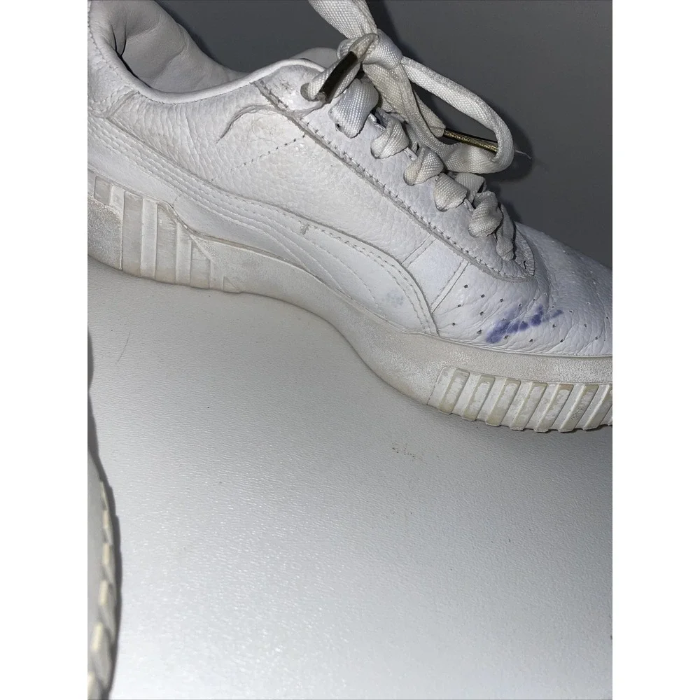 Puma Cali 369155-01 Leather Sneakers, Women's‎ Size 7, White